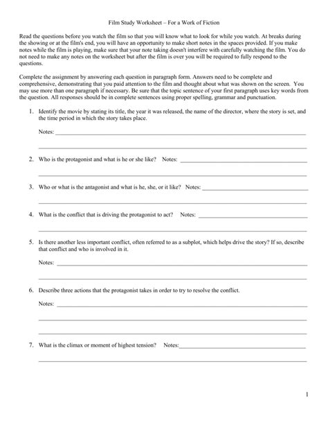 create a film study worksheet football